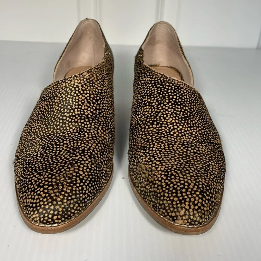 Madewell The Lucie Bootie Sz 7 Leather Brown Cutout Flat Calf Hair Upper Slip-On - Picture 5 of 16
